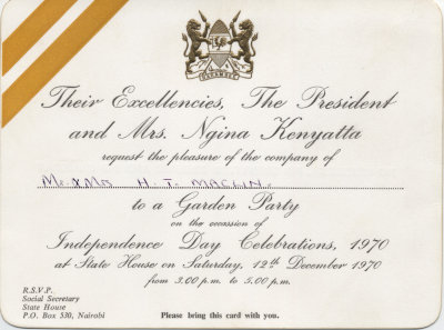 President Jomo Kenyatta - Garden Party - Independence Day - Nairobi Kenya, Dec 12, 1970.jpg