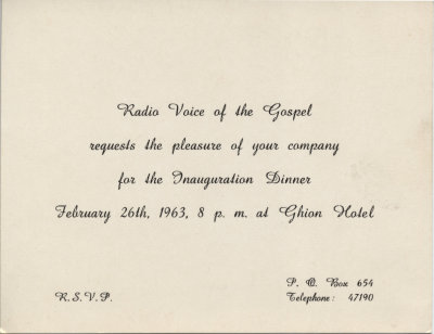 Radio Voice of the Gospel - Inauguration Dinner - Addis Ababa Ethiopia, Feb 26, 1963.jpg