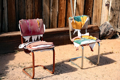 two tattered chairs