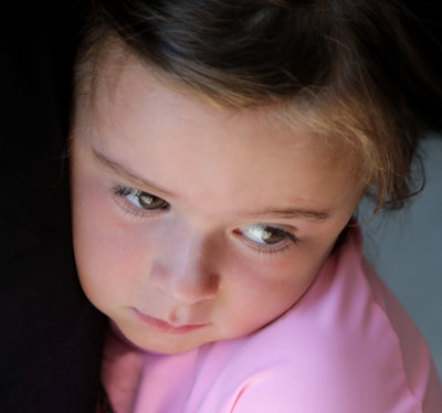 Young girl looking down