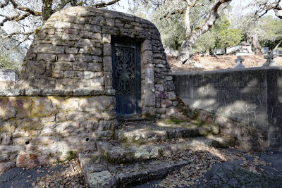 Sonoma Cemetery brick gated crypt