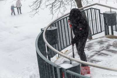 Clearing Snow As It Falls