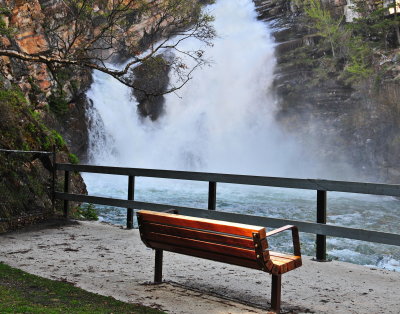 Bench by the Waterfall