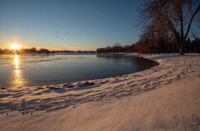 Winter Sunset at the Lake