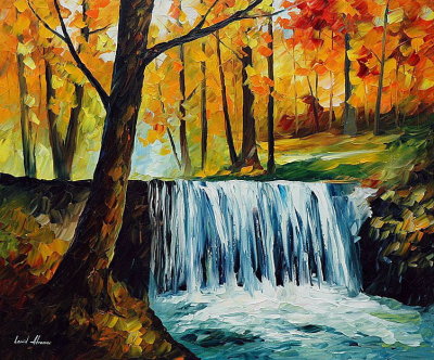WATERFALL  oil painting on canvas