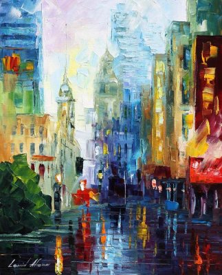 CITY AFTER THE RAIN  oil painting on canvas