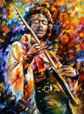 JIMI HENDRIX  PALETTE KNIFE Oil Painting On Canvas By Leonid Afremov