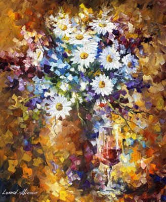 WHITE FLOWERS  oil painting on canvas