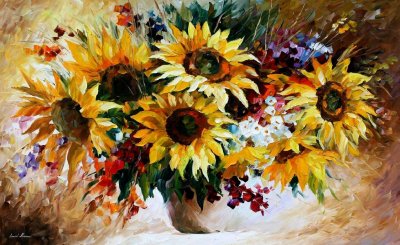 BOUQUET OF SUNFLOWERS  oil painting on canvas