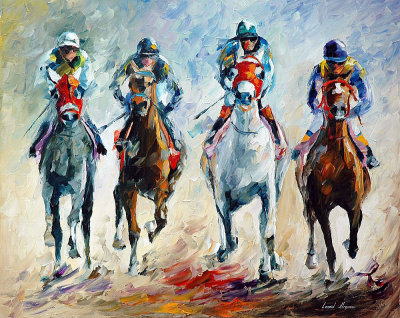 HORSE RACING  oil painting on canvas