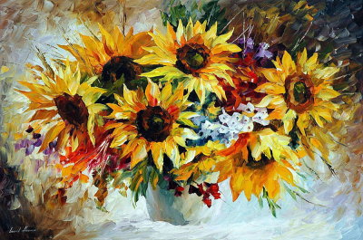 MORNING SUNFLOWERS  oil painting on canvas
