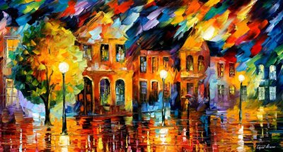 OLD STREET LIGHTS  oil painting on canvas