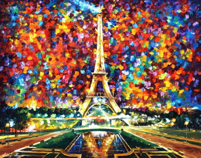PARIS OF MY DREAMS  PALETTE KNIFE Oil Painting On Canvas By Leonid Afremov