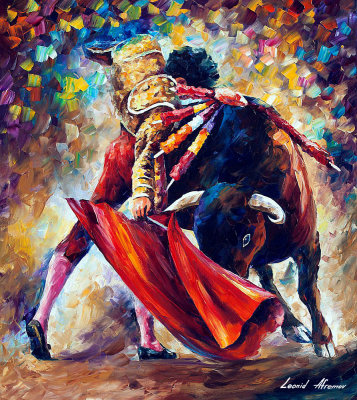 BULL FIGHT  oil painting on canvas