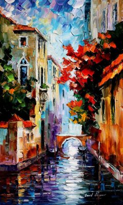 MORNING IN VENICE  PALETTE KNIFE Oil Painting On Canvas By Leonid Afremov