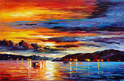PINK SUNSET oil painting on canvas
