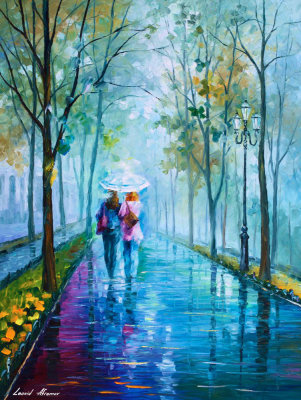 FOGGY STROLL  oil painting on canvas