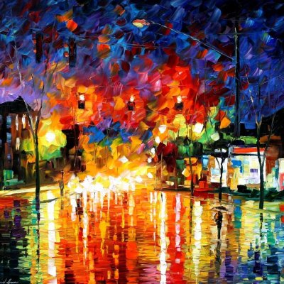 NIGHT TRAFFIC LIGHTS  oil painting on canvas