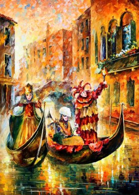 VENICE, GONDOLA - 48X60 (120cm x 150cm)  oil painting on canvas