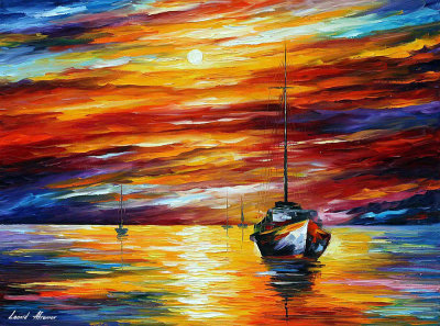 ALMOST MORNING SEA  oil painting on canvas