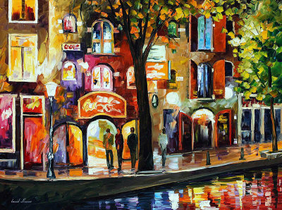 AMSTERDAM - THE RED LIGHT DISTRICT  oil painting on canvas