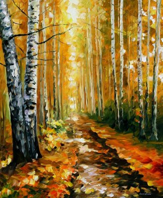 AUTUMN BIRCHES  oil painting on canvas