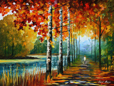 AUTUMN BY THE LAKE  oil painting on canvas