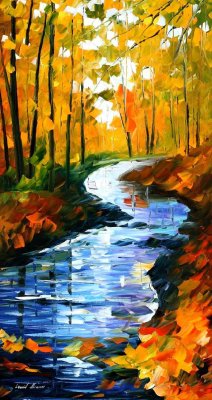 AUTUMN STREAM AMBIENCE  oil painting on canvas