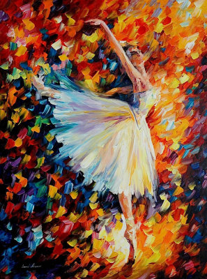 BALLET WITH MAGIC  PALETTE KNIFE Oil Painting On Canvas By Leonid Afremov