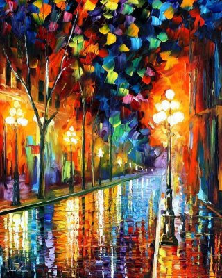 BEFORE MORNING  PALETTE KNIFE Oil Painting On Canvas By Leonid Afremov
