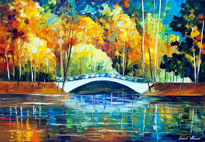 BRIDGE VIEW  oil painting on canvas