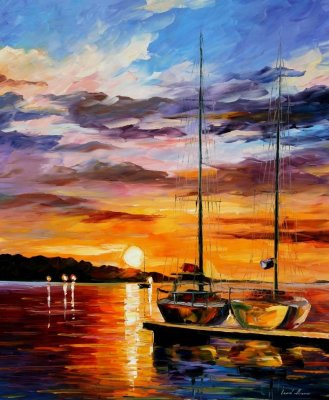 BY THE DOCK  oil painting on canvas