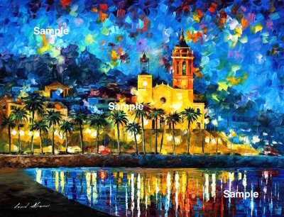 A custom made cityscape/ seascape/ landscape based on your photo by Leonid Afremov Studio, various sizes - stretched