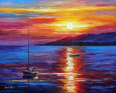 CALM SUNSET  oil painting on canvas