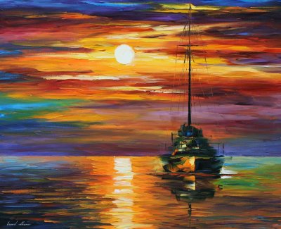 CALM SUNSET REST  oil painting on canvas