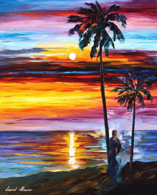 CARIBBEAN MOOD  PALETTE KNIFE Oil Painting On Canvas By Leonid Afremo