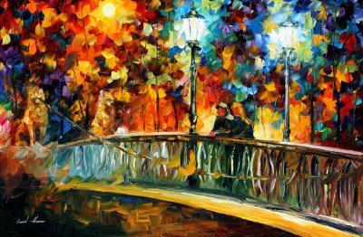 DATE ON THE BRIDGE  oil painting on canvas