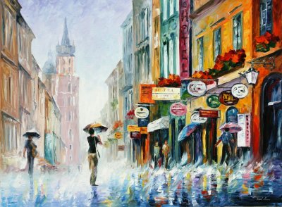 DOWNPOUR IN THE CITY 72x48 (180cm x 120cm)  oil painting on canvas