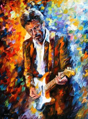 ERIC CLAPTON BLUES  PALETTE KNIFE Oil Painting On Canvas By Leonid Afremov