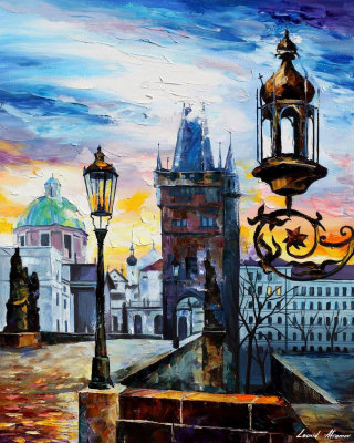 EVENING IN PRAGUE  oil painting on canvas