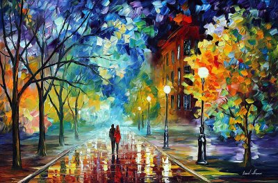 FRESHNESS OF COLD  PALETTE KNIFE Oil Painting On Canvas By Leonid Afremov