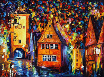 GERMANY - MEDIEVAL ROTHENBURG  oil painting on canvas