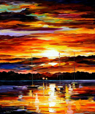 GOLD SUNSET  oil painting on canvas