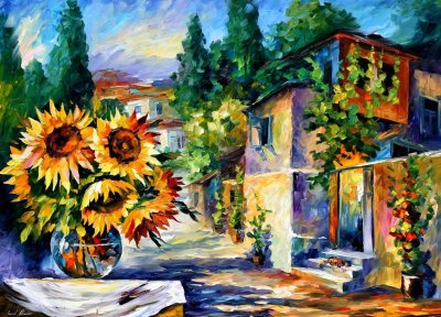 GREEK NOON  PALETTE KNIFE Oil Painting On Canvas By Leonid Afremov