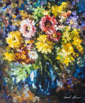 HOME FLOWERS  Original Oil Painting On Canvas By Leonid Afremov