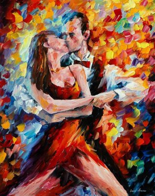 IN THE RHYTHM OF PASSIONATE TANGO  oil painting on canvas