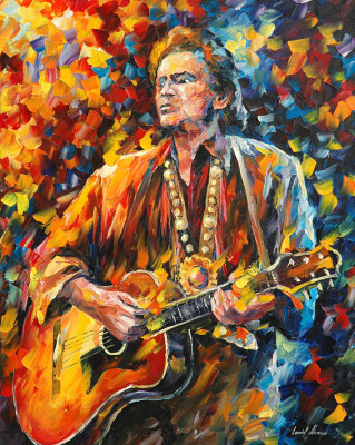 JOHNNY CASH  oil painting on canvas