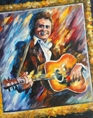 JOHNNY CASH - IN THE MIRROR  oil painting on canvas