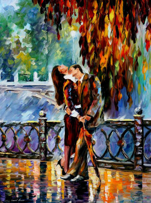 KISS AFTER THE RAIN  oil painting on canvas
