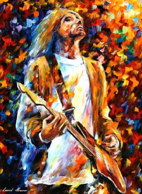 KURT COBAIN  PALETTE KNIFE Oil Painting On Canvas By Leonid Afremov